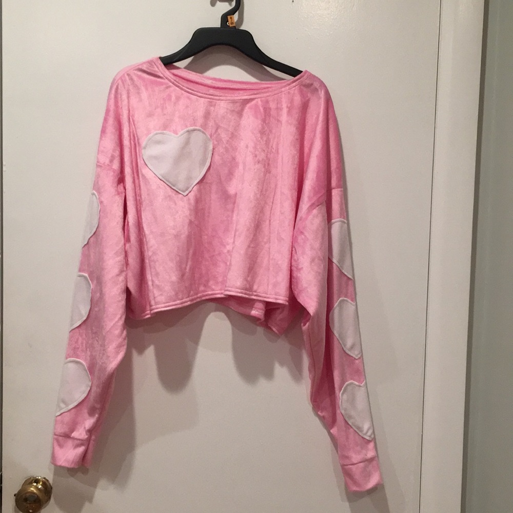 Pink heart long sleeve top